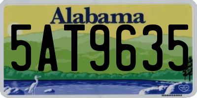 AL license plate 5AT9635