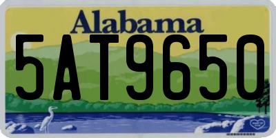 AL license plate 5AT9650