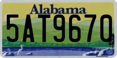 AL license plate 5AT9670