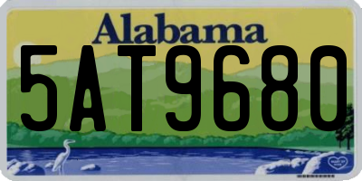 AL license plate 5AT9680