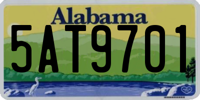 AL license plate 5AT9701