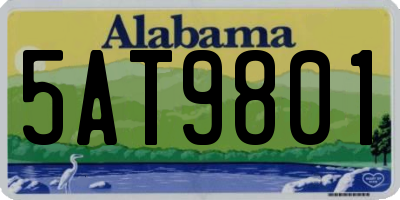 AL license plate 5AT9801