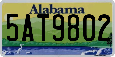 AL license plate 5AT9802