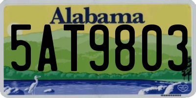 AL license plate 5AT9803