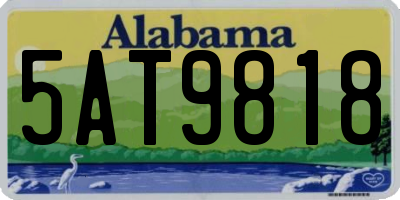 AL license plate 5AT9818