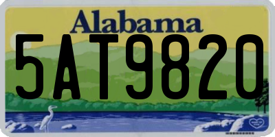 AL license plate 5AT9820