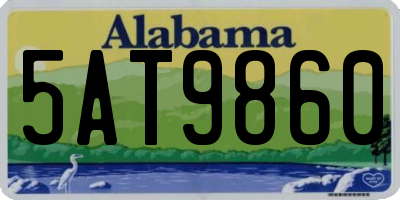 AL license plate 5AT9860