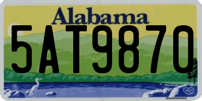 AL license plate 5AT9870