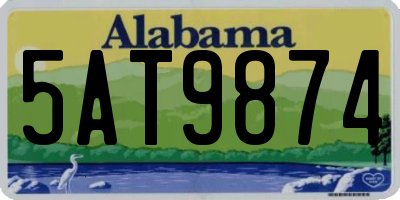 AL license plate 5AT9874