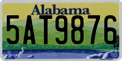 AL license plate 5AT9876
