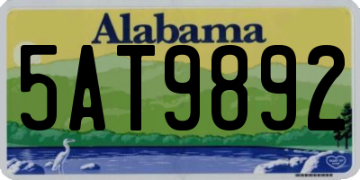 AL license plate 5AT9892