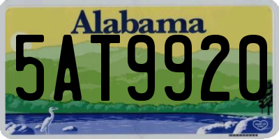 AL license plate 5AT9920