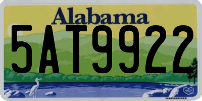 AL license plate 5AT9922