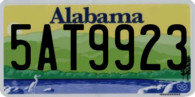 AL license plate 5AT9923