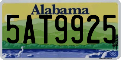 AL license plate 5AT9925