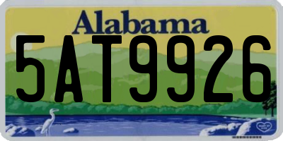 AL license plate 5AT9926