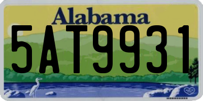 AL license plate 5AT9931