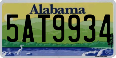 AL license plate 5AT9934
