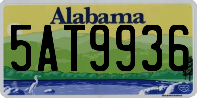 AL license plate 5AT9936