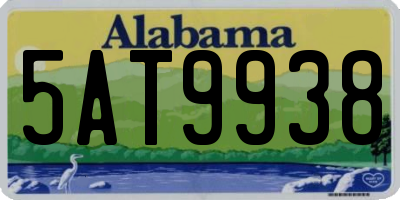 AL license plate 5AT9938