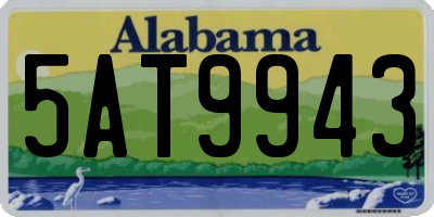 AL license plate 5AT9943
