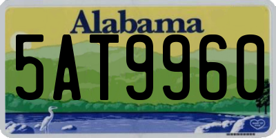 AL license plate 5AT9960