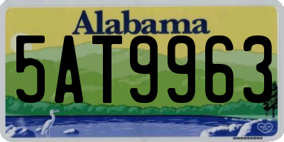 AL license plate 5AT9963