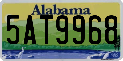 AL license plate 5AT9968