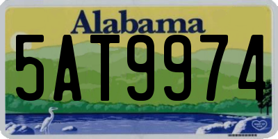 AL license plate 5AT9974