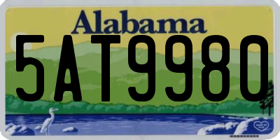 AL license plate 5AT9980
