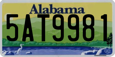 AL license plate 5AT9981