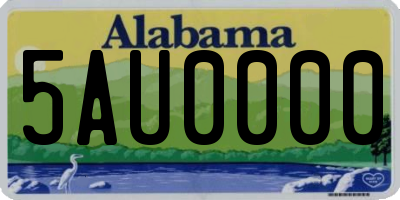 AL license plate 5AU0000