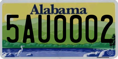 AL license plate 5AU0002