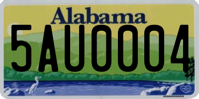 AL license plate 5AU0004
