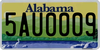 AL license plate 5AU0009