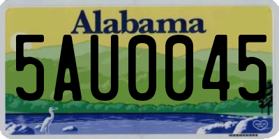 AL license plate 5AU0045