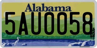 AL license plate 5AU0058