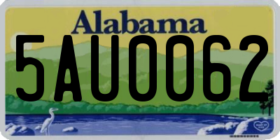 AL license plate 5AU0062