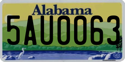 AL license plate 5AU0063