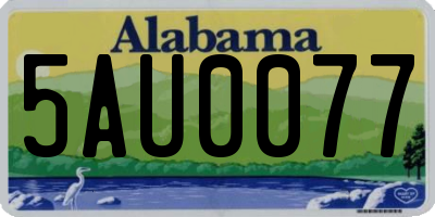 AL license plate 5AU0077