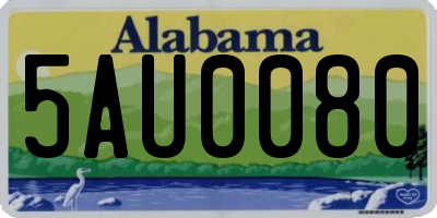AL license plate 5AU0080
