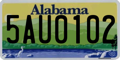 AL license plate 5AU0102