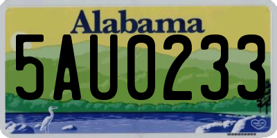 AL license plate 5AU0233