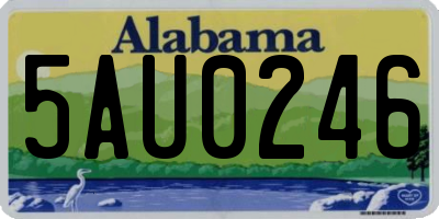 AL license plate 5AU0246