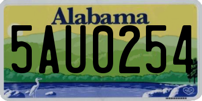 AL license plate 5AU0254