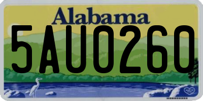 AL license plate 5AU0260