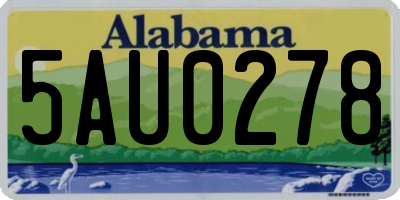 AL license plate 5AU0278