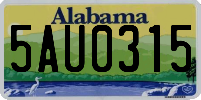 AL license plate 5AU0315