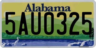 AL license plate 5AU0325