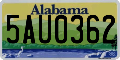 AL license plate 5AU0362